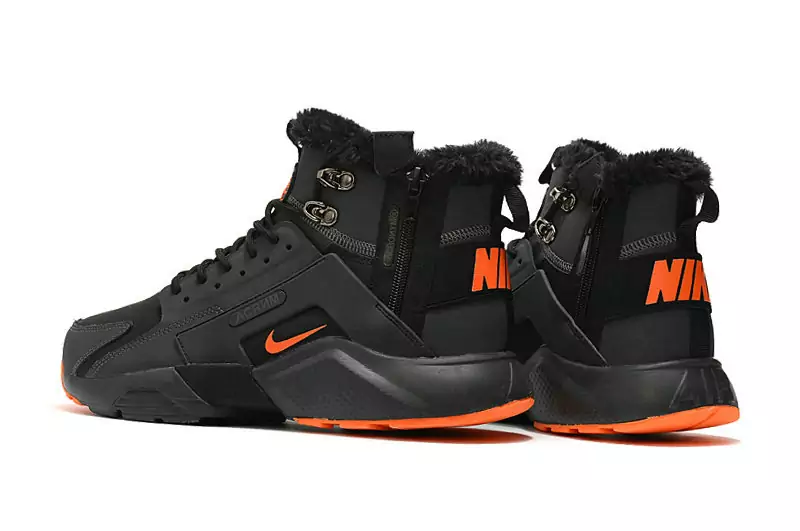 chaussures de tennis nike huarache high remise plus velvet orange black